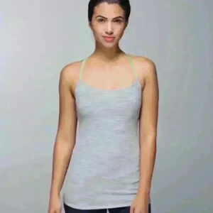 Lululemon Dancing Warrior Tank We Are From Space Silver Spoon Clear Mint Size 10